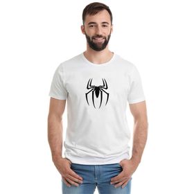 Qivi Spider Baskılı Beyaz Erkek Örme T-shirt