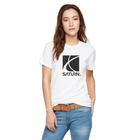 Qivi SSaturn Baskılı Beyaz Örme Kadın T-shirt
