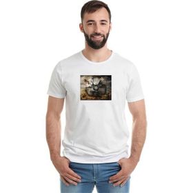 Qivi Stalker Alta Silik Yazı Baskılı Beyaz Erkek Örme T-shirt