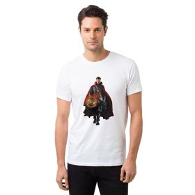 Qivi Stange Baskılı Beyaz Erkek Örme T-shirt