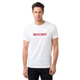 Qivi Stanger Things Bitchin Baskılı Beyaz Erkek Örme T-shirt
