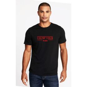 Qivi Stanger Things I Dump Your Ass Baskılı Siyah Örme Erkek T-shirt