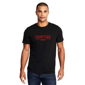 Qivi Stanger Things I Dump Your Ass Baskılı Siyah Örme Erkek T-shirt