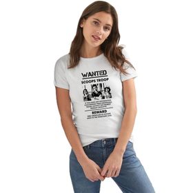 Qivi Stanger Things Wanted Scoops Troop Kadın Beyaz T-shirt