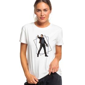 Qivi Star Lord Galaxy Of The Guardians Baskılı Beyaz Kadın Örme T-shirt