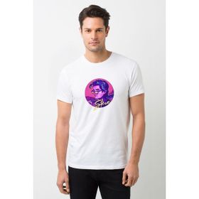 Qivi Steve Baskılı Beyaz Erkek Örme T-shirt