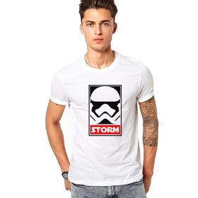 Qivi Storm Baskılı Siyah Örme Erkek T-shirt