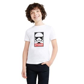 Qivi Storm Baskılı Unisex Çocuk Beyaz T-shirt