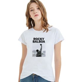 Qivi Streaming Rocky Balboa For Free Baskılı Kadın Beyaz Örme T-shirt