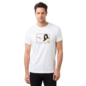 Qivi Sunny Leone Baskılı Beyaz Erkek Örme T-shirt