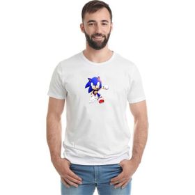 Qivi Süper Sonic Metal Rock Music Müzik Baskılı Beyaz Erkek Örme T-shirt