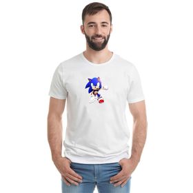 Qivi Süper Sonic Metal Rock Music Müzik Baskılı Beyaz Erkek Örme T-shirt