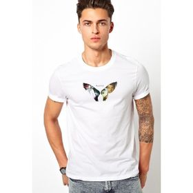 Qivi Supernatural Castiel Baskılı Beyaz Erkek Örme T-shirt
