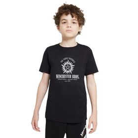 Qivi Supernatural Winchester Bros Baskılı Unisex Çocuk Siyah T-shirt
