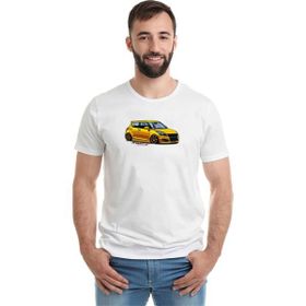Qivi Suzuki Swift Baskılı Beyaz Erkek Örme T-shirt