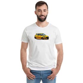 Qivi Suzuki Swift Baskılı Beyaz Erkek Örme T-shirt