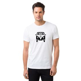 Qivi T1 Volkswagen Transporter Araba Baskılı Beyaz Erkek Örme T-shirt