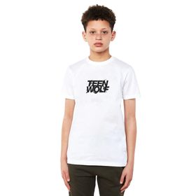 Qivi Teen Wolf Logo Baskılı Unisex Çocuk Beyaz T-shirt