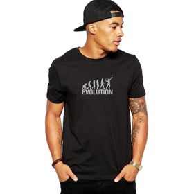 Qivi Tennis Player Evolution Baskılı Siyah Erkek Örme T-shirt
