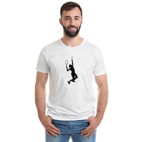 Qivi Tennis Spor Baskılı Siyah Erkek Örme T-shirt