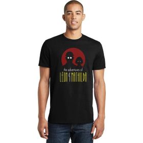 Qivi The Adventures of Leon Mathilda Baskılı Siyah Erkek Örme T-shirt