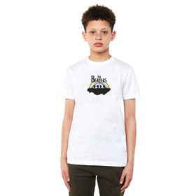 Qivi The Beatles Metal Rock Müzik Baskılı Unisex Çocuk Beyaz T-shirt
