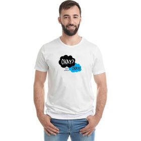 Qivi The Fault In Our Stars Baskılı Beyaz Erkek Örme T-shirt