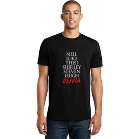 Qivi The Haunting Of Hill House Characters Name Baskılı Siyah Erkek Örme T-shirt