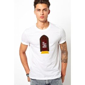 Qivi The Haunting Of Hill House Door Baskılı Beyaz Erkek Örme T-shirt