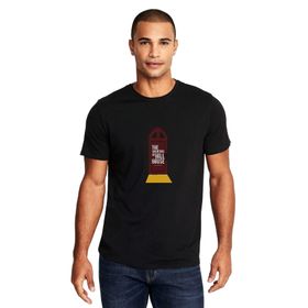 Qivi The Haunting Of Hill House Door Baskılı Siyah Erkek Örme T-shirt
