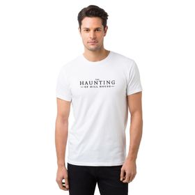 Qivi The Haunting Of Hill House Yazi Baskılı Beyaz Erkek Örme T-shirt