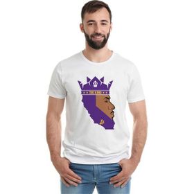 Qivi The King 23 La Basketbol Baskılı Beyaz Erkek Örme T-shirt