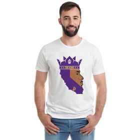 Qivi The King 23 La Basketbol Baskılı Beyaz Erkek Örme T-shirt
