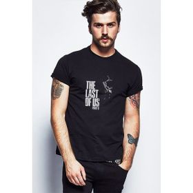 Qivi The Last Of Us Part 2 Baskılı Siyah Erkek Örme T-shirt