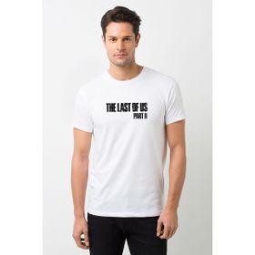 Qivi The Last Of Us Part 2 Logo Baskılı Beyaz Erkek Örme T-shirt