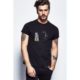 Qivi The Last Of Us Remastered Baskılı Siyah Erkek Örme T-shirt