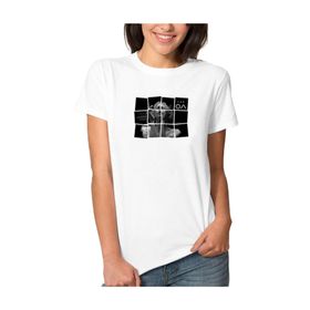 Qivi The Oa Girl Baskılı Beyaz Örme Kadın T-shirt