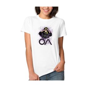 Qivi The Oa Girl Splash Baskılı Beyaz Örme Kadın T-shirt