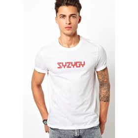 Qivi The Oa Syzygy Baskılı Beyaz Erkek Örme T-shirt