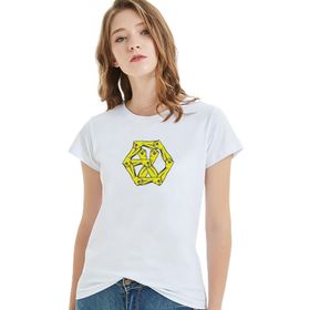 Qivi The Power Of Music Baskılı Beyaz Örme Kadın T-shirt
