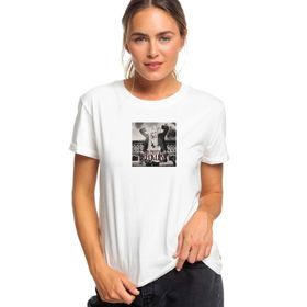 Qivi The Pretty Reckless Light Me Up Baskılı Beyaz Örme Kadın T-shirt