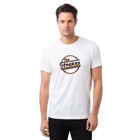 Qivi The Strokes Baskılı Beyaz Erkek Örme T-shirt