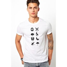 Qivi The Umbrella Academy Kids Icon Baskılı Beyaz Erkek Örme T-shirt