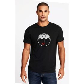 Qivi The Umbrella Academy Logo Baskılı Siyah Erkek Örme T-shirt