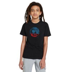Qivi The Upside Down Baskılı Unisex Çocuk Siyah T-shirt
