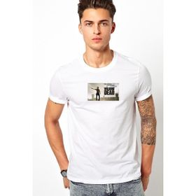 Qivi The Walking Dead Collection Baskılı Beyaz Erkek Örme T-shirt