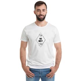 Qivi The100 May We Meet Again Logo Baskılı Beyaz Erkek Örme T-shirt