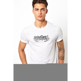 Qivi Thrash Metal Heavy Metal Baskılı Beyaz Erkek Örme T-shirt