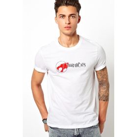 Qivi Thundercats Font Baskılı Beyaz Erkek Örme T-shirt