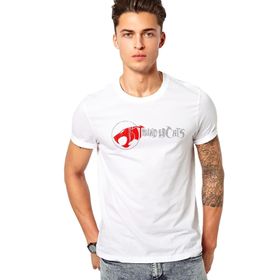 Qivi Thundercats Font Baskılı Beyaz Erkek Örme T-shirt